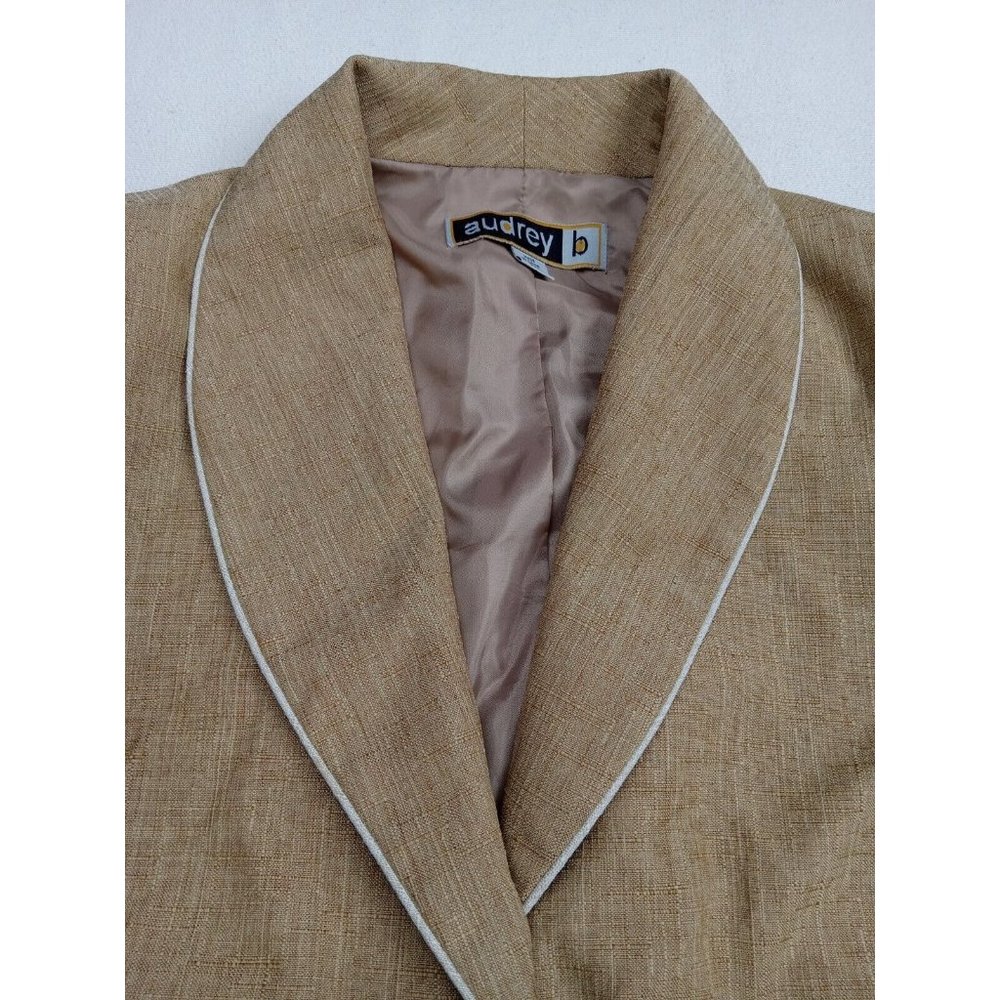 Audrey B Plus Size 22W Blazer 2 Bottons  Long Sleeve  Ribbed  White Pockets - Picture 6 of 13